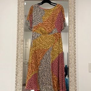 ANTHROPOLOGY Multi colored floral midi